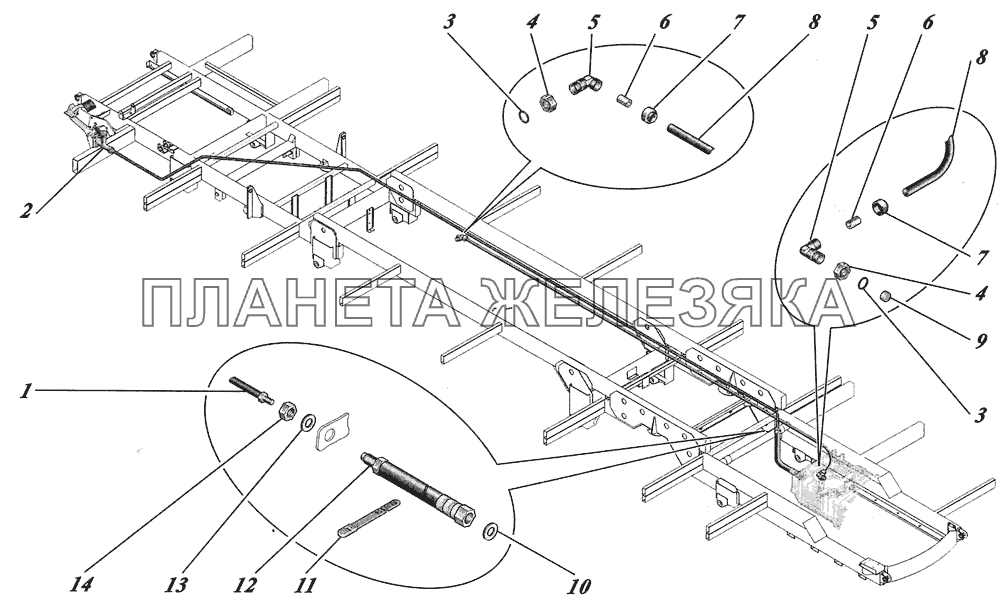  Установка привода управления сцеплением 4238-1602002 КАВЗ-4238 