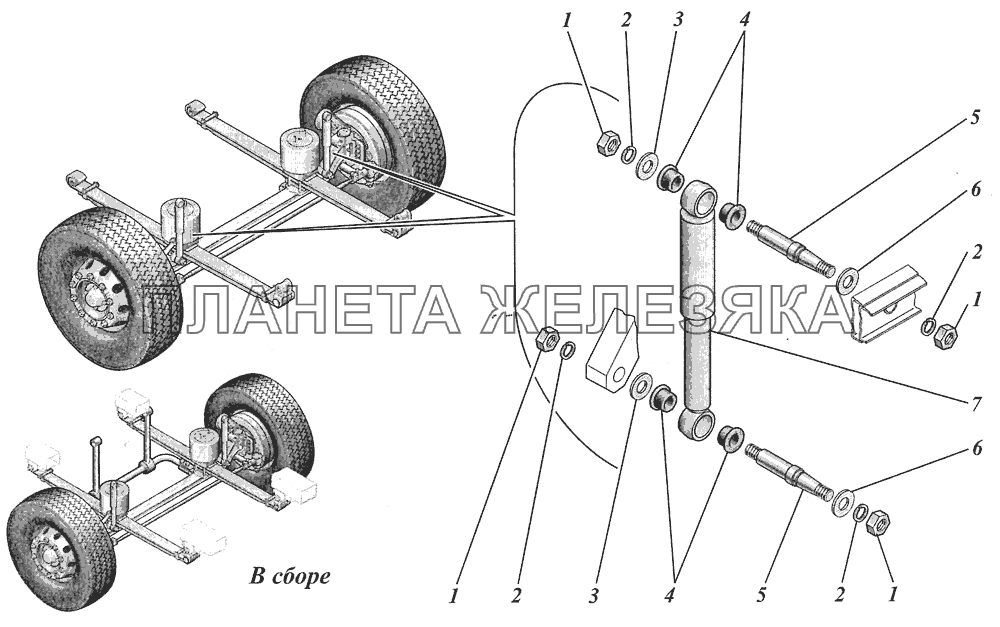  Установка передней подвески 4238-01-2901004 КАВЗ-4238 