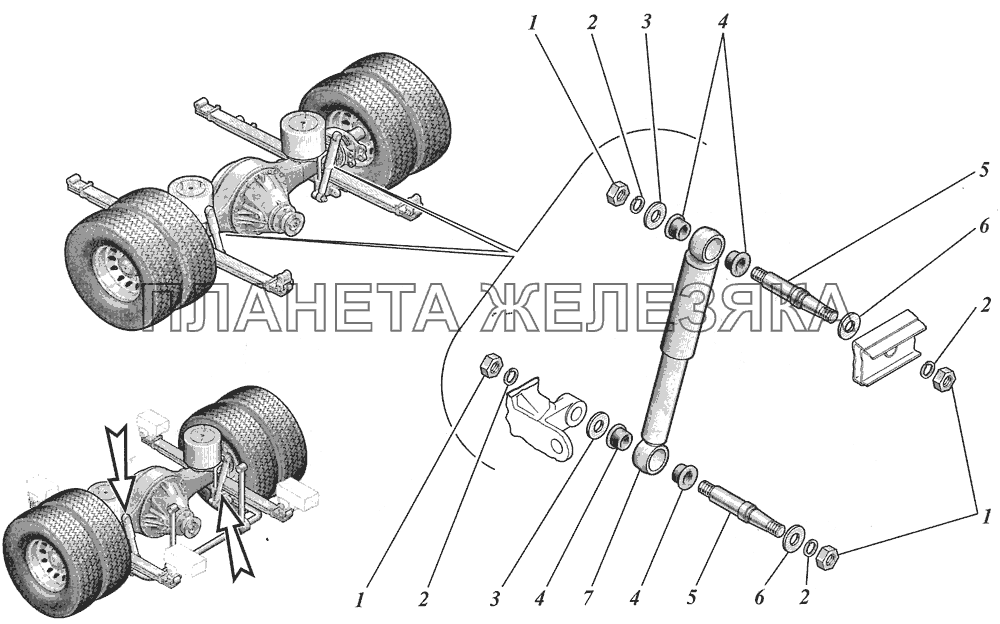  Установка задней подвески 4238-01-2910004 КАВЗ-4238 