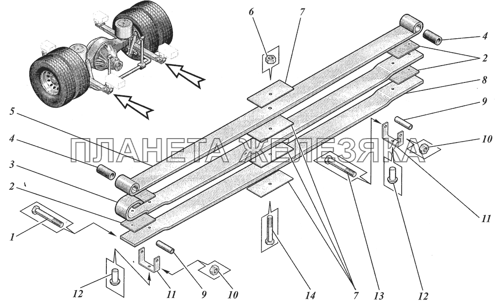  Рессора задняя 4238-2912012 КАВЗ-4238 