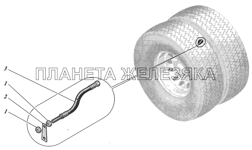  Установка удлинителя вентиля 32053-3116001 КАВЗ-4238 