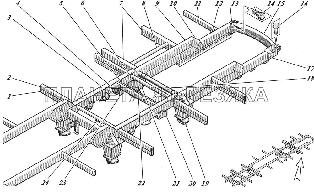  Каркас основания 4238-5101010 КАВЗ-4238 