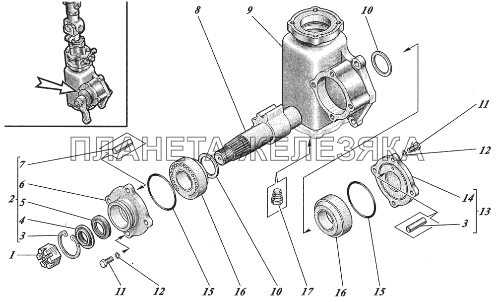  Рулевой механизм 5336-3401005 КАВЗ-4238 