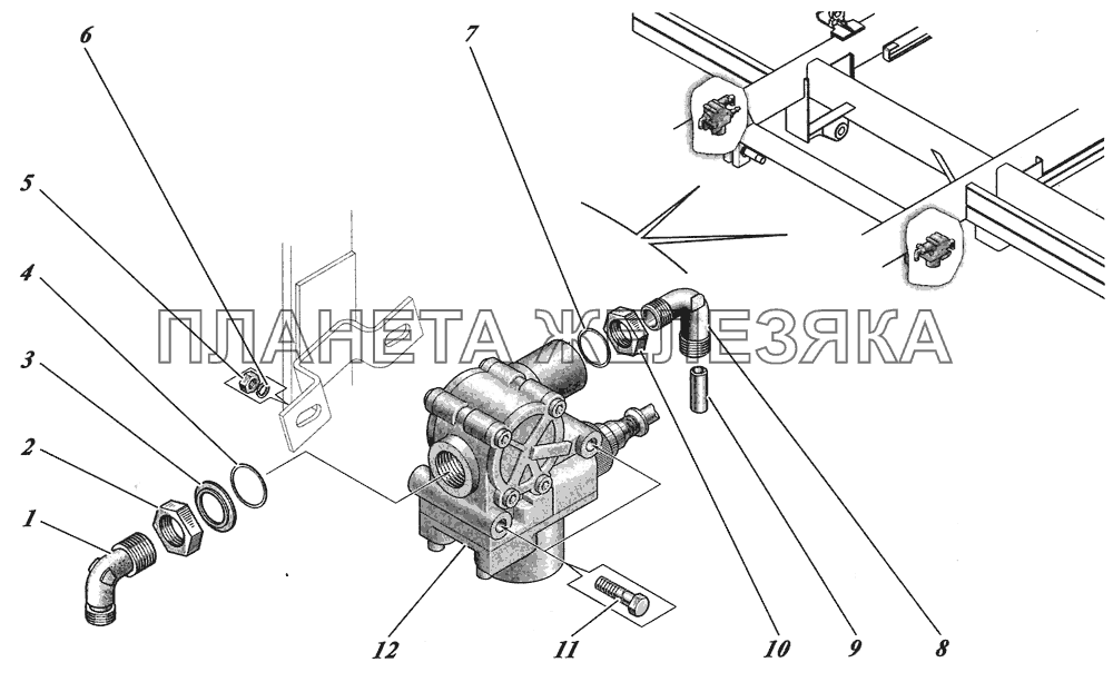  Установка модулятора AБС 4230-3503012 КАВЗ-4238 