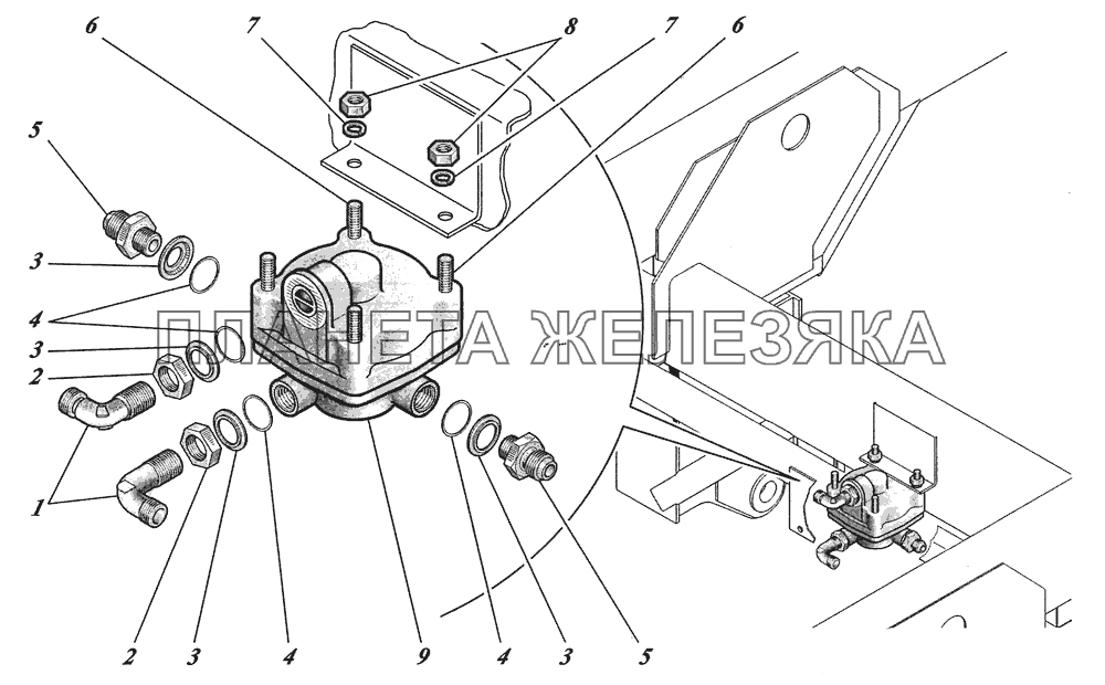  Установка клапана ускорительного 4230-3518010 КАВЗ-4238 