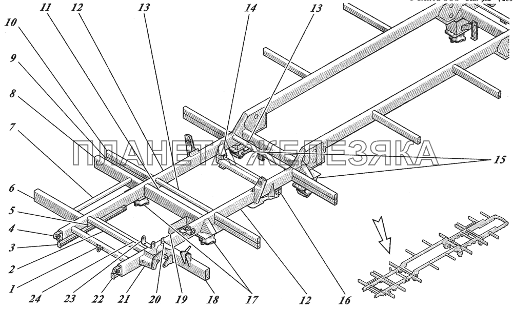  Каркас основания 4238-5101010 КАВЗ-4238 