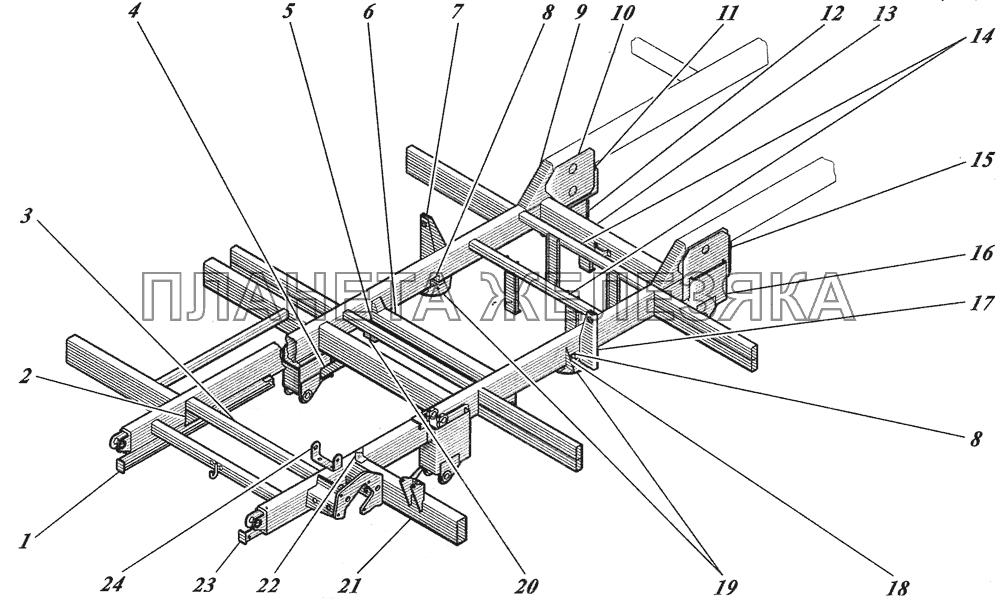  Каркас основания 4238-01-5101010 КАВЗ-4238 