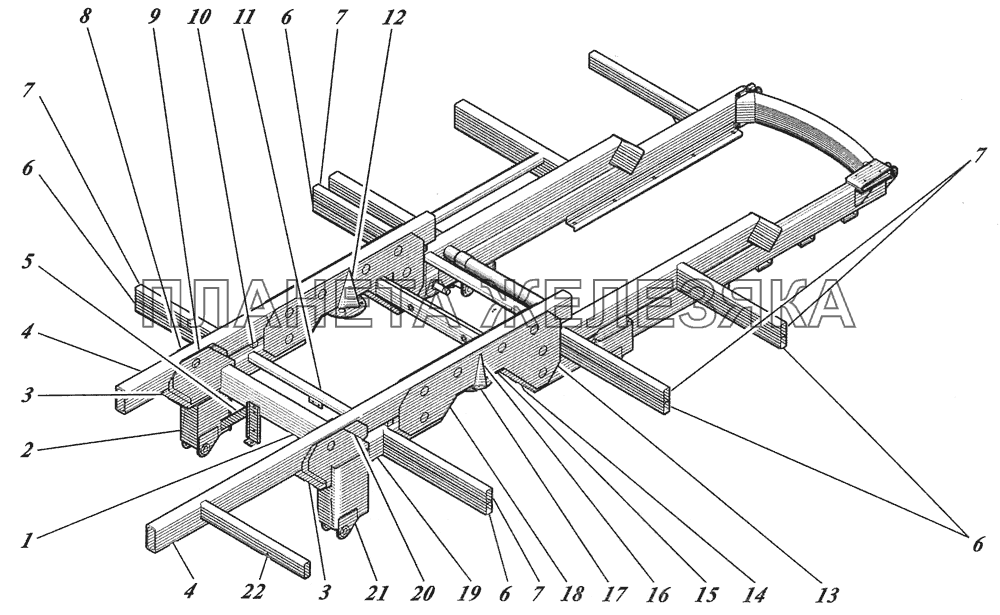  Каркас основания 4238-01-5101010 КАВЗ-4238 