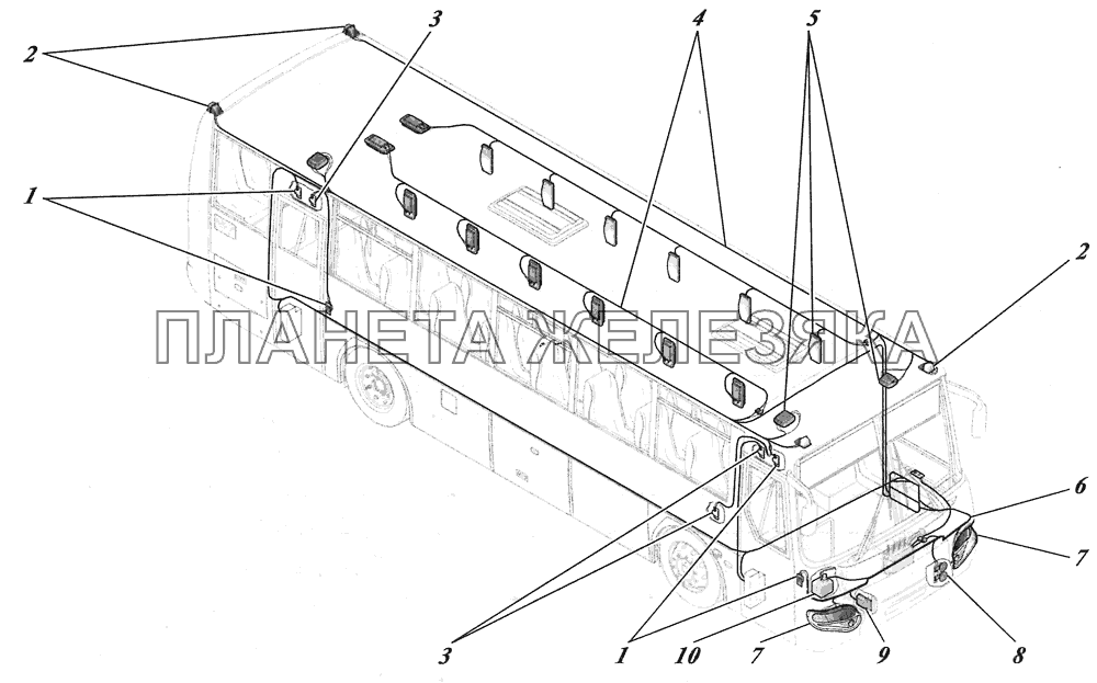  Установка электрооборудования автобуса 4238-3700012, 4238-01-3700012 КАВЗ-4238 