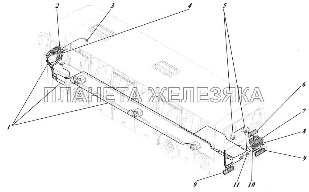  Установка электрооборудования автобуса 4238-3700012, 4238-01-3700012 КАВЗ-4238 