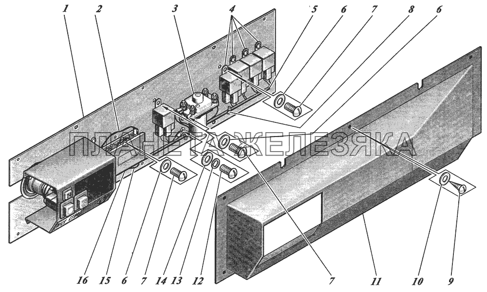  Задний электрощит 4235-3747030 КАВЗ-4238 