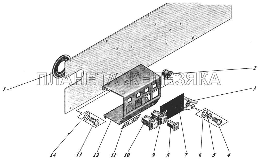  Задний электрощит 4235-3747030 КАВЗ-4238 