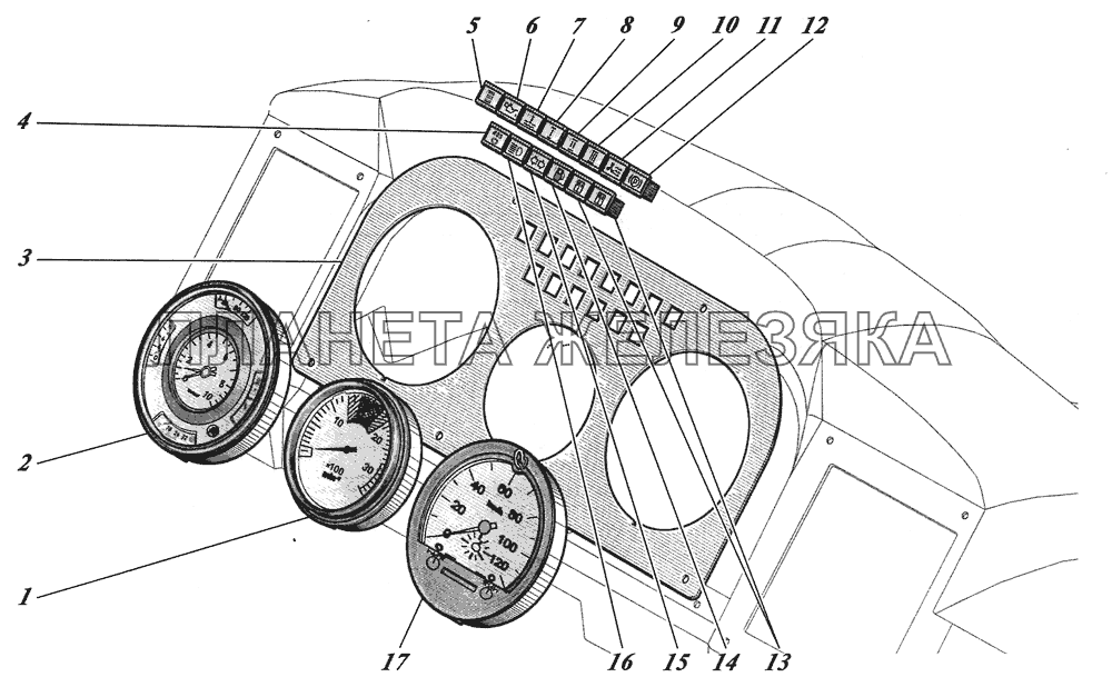  Панель щитка с приборами 4235-3805004 КАВЗ-4238 