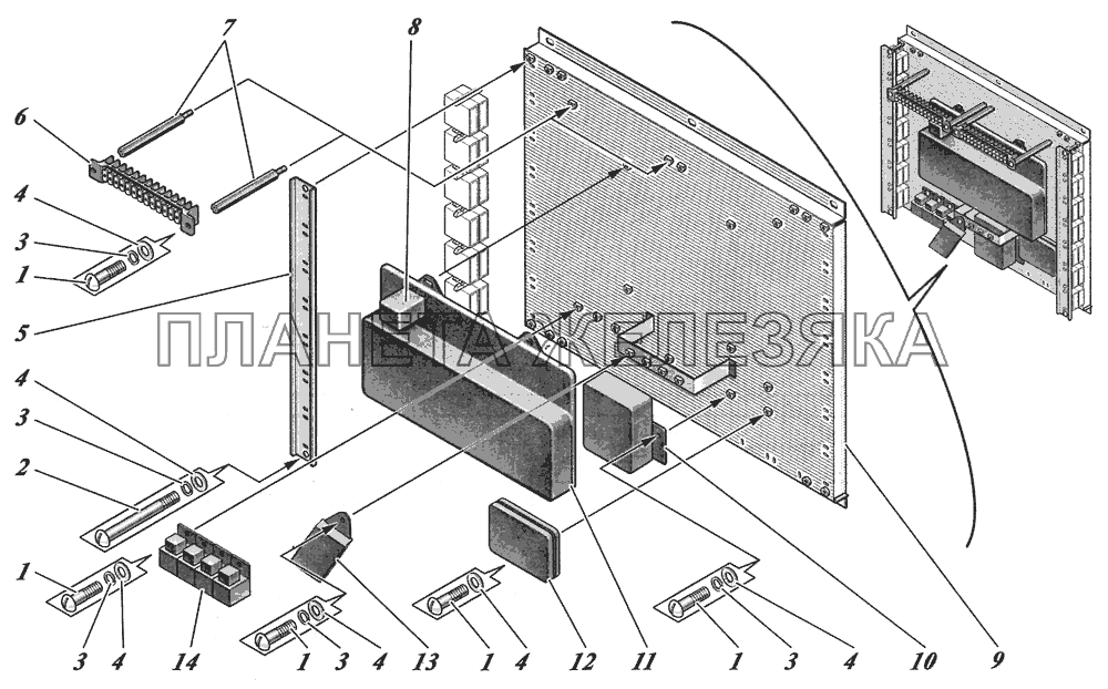  Панель электрооборудования с приборами 4230-3836031 КАВЗ-4238 