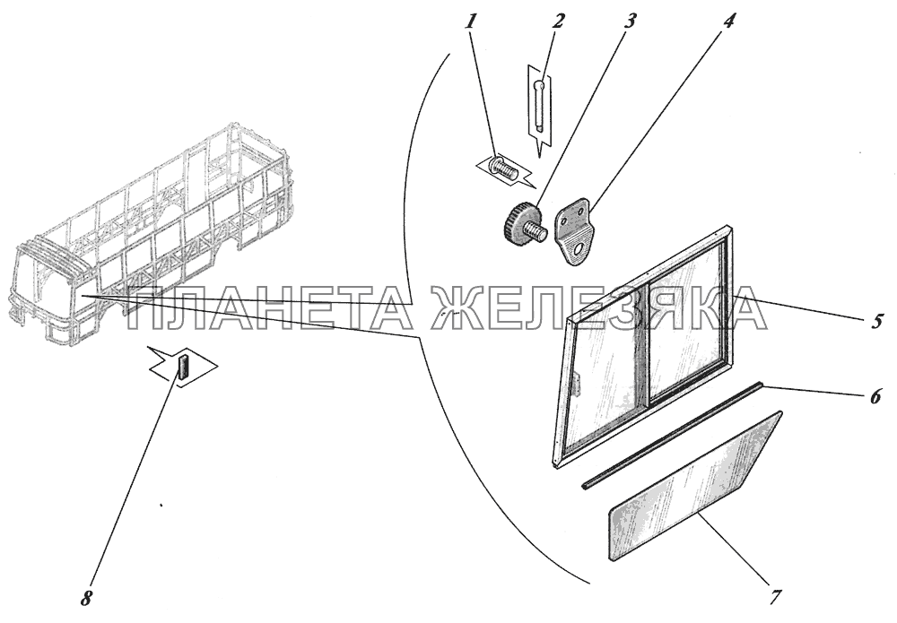  Установка детелей окон 4238-5403002 КАВЗ-4238 