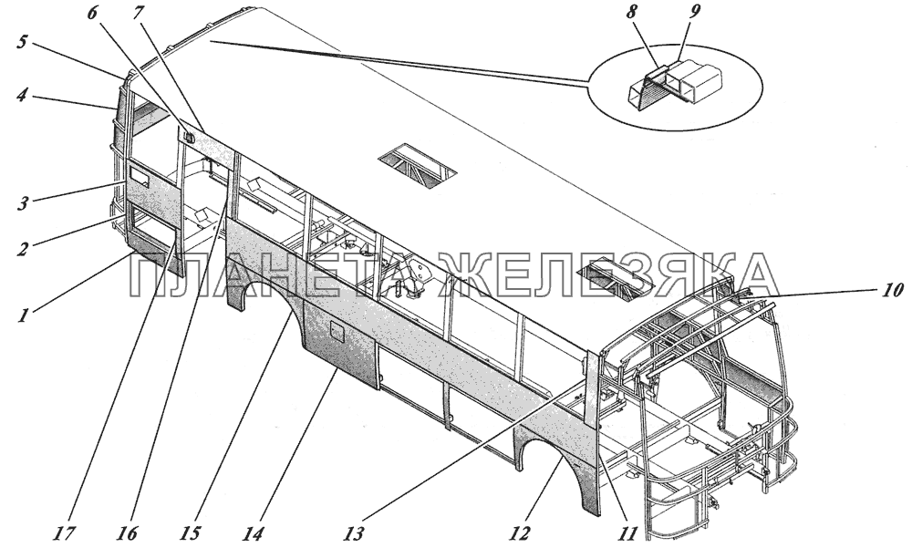  Кузов обшитый 4238-5000024, 4238-01-5000024 КАВЗ-4238 