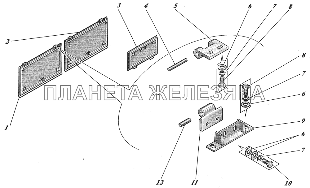  Навеска люков боковин 4238-5413010 КАВЗ-4238 