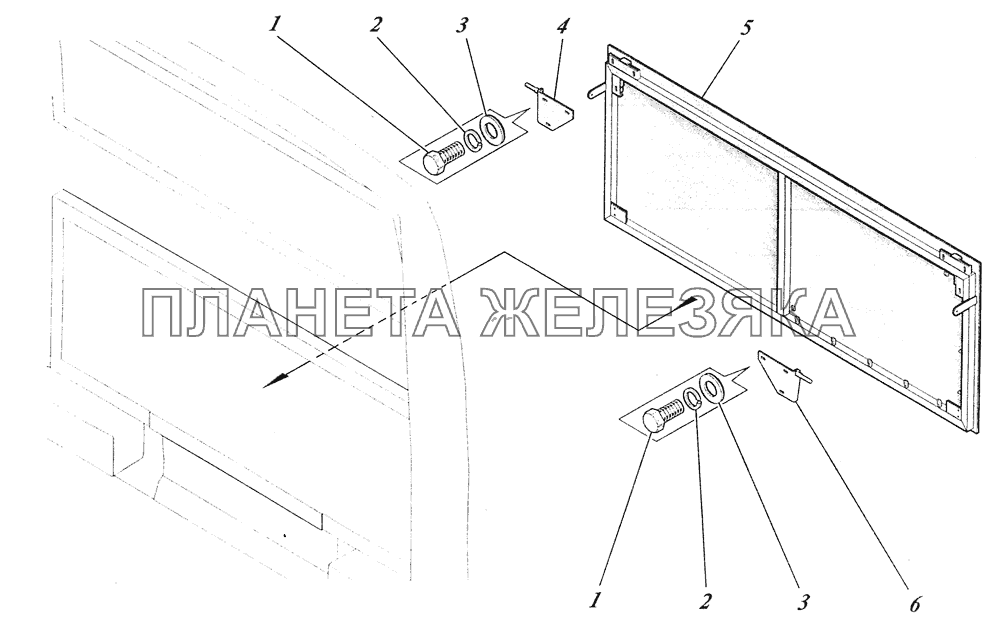  Навеска крышки люка задка 4230-56130004 КАВЗ-4238 