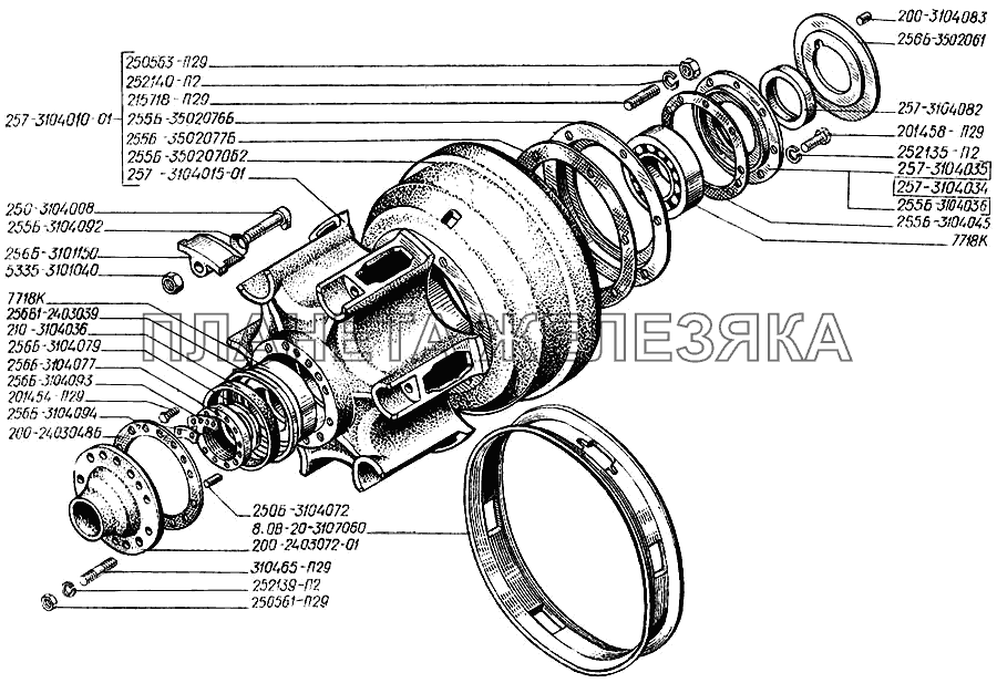 Ступицы задних колес КрАЗ-250