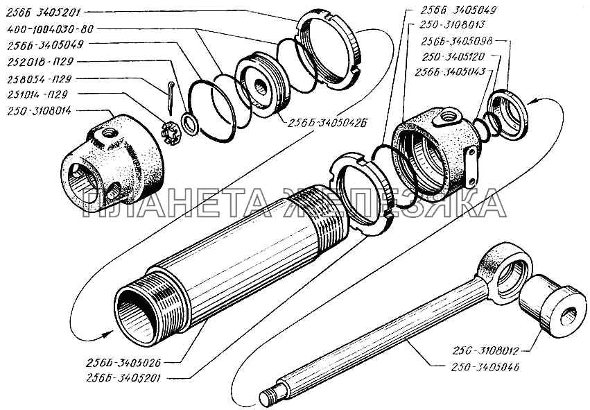 Гидроподъемник запасного колеса КрАЗ-250