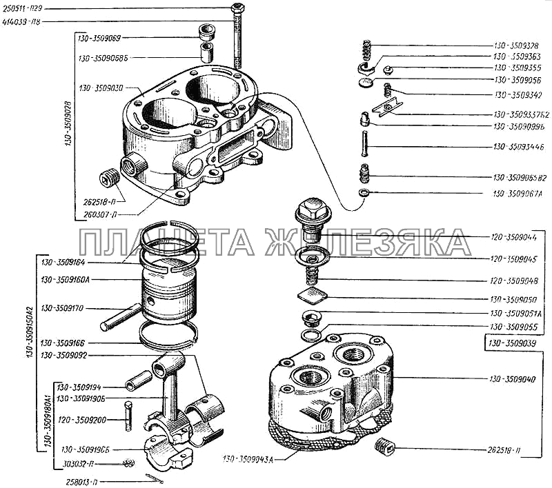 Компрессор (головка и блок цилиндров) КрАЗ-250