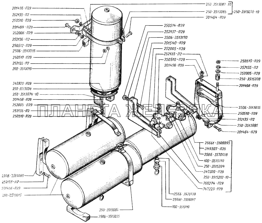 Баллоны воздушные КрАЗ-250