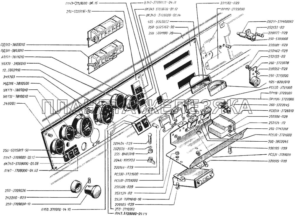 Щиток приборов КрАЗ-250