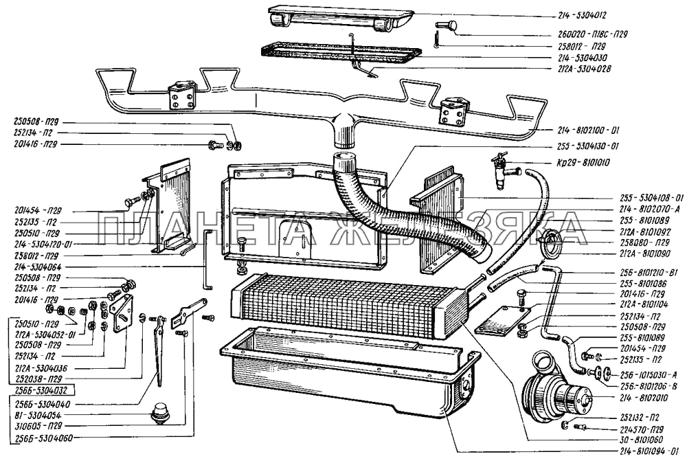 Вентиляция и отопление кабины КрАЗ-255