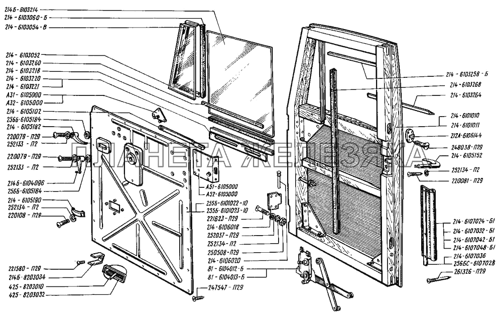 Дверь кабины в сборе КрАЗ-255
