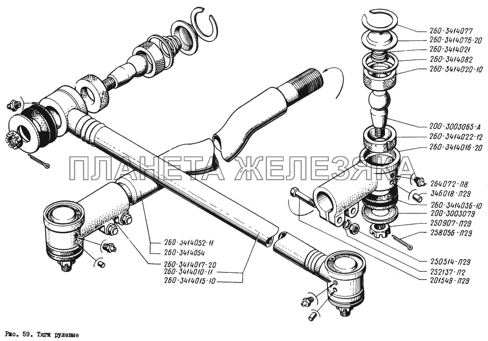 Тяги рулевые КрАЗ-260