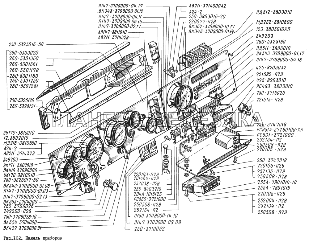 Панель приборов КрАЗ-260