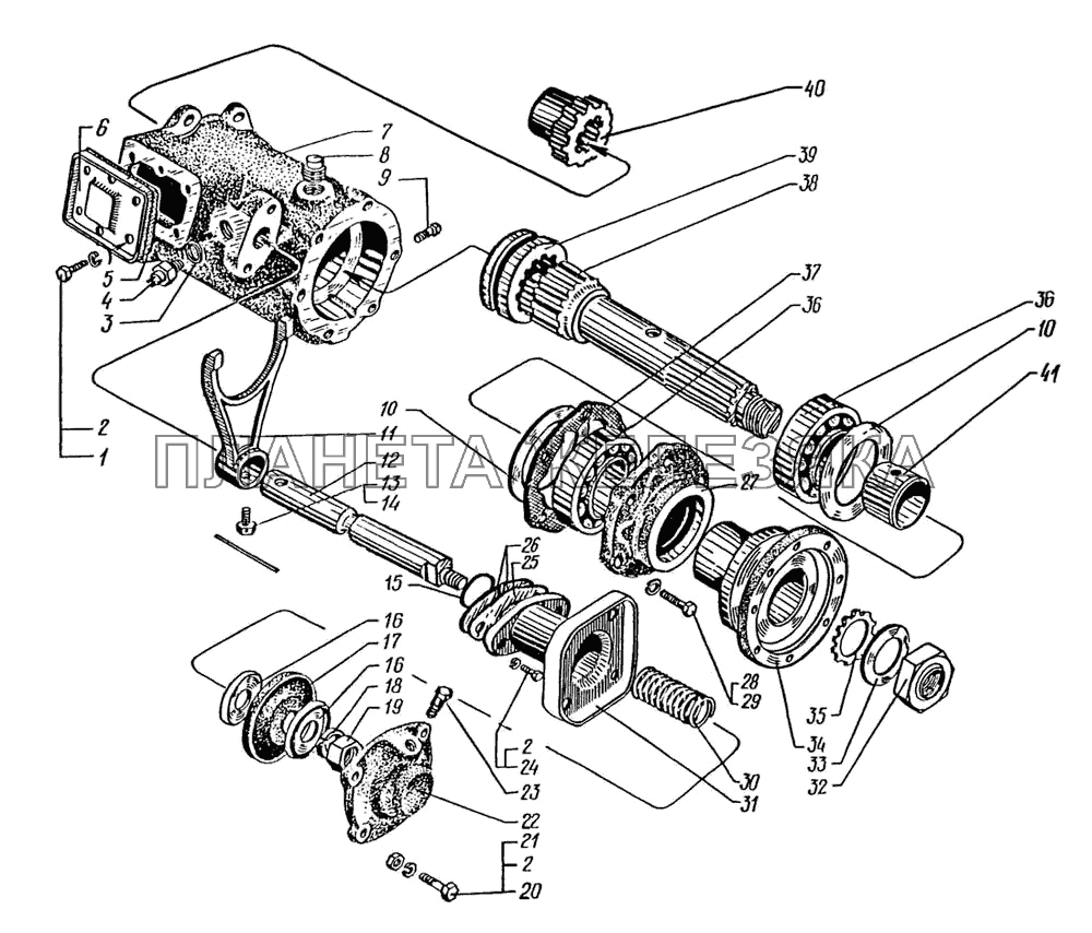 Привод отбора мощности от первичного вала КрАЗ-6322 (шасси)