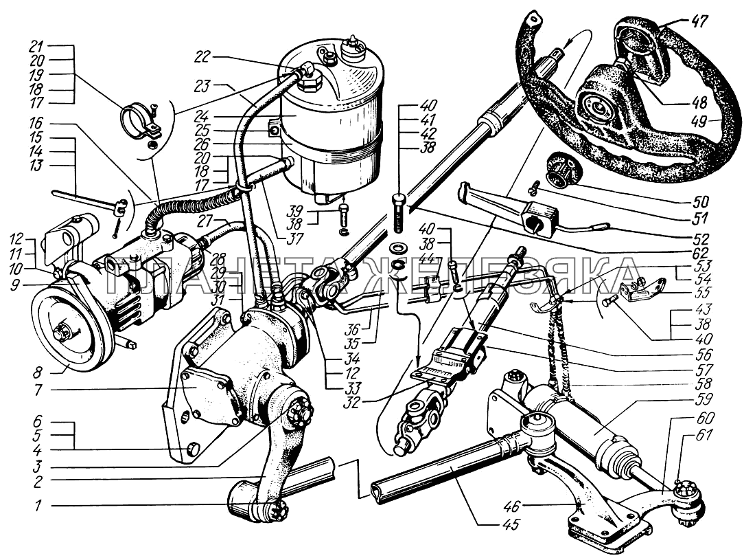 Управление рулевое КрАЗ-63221