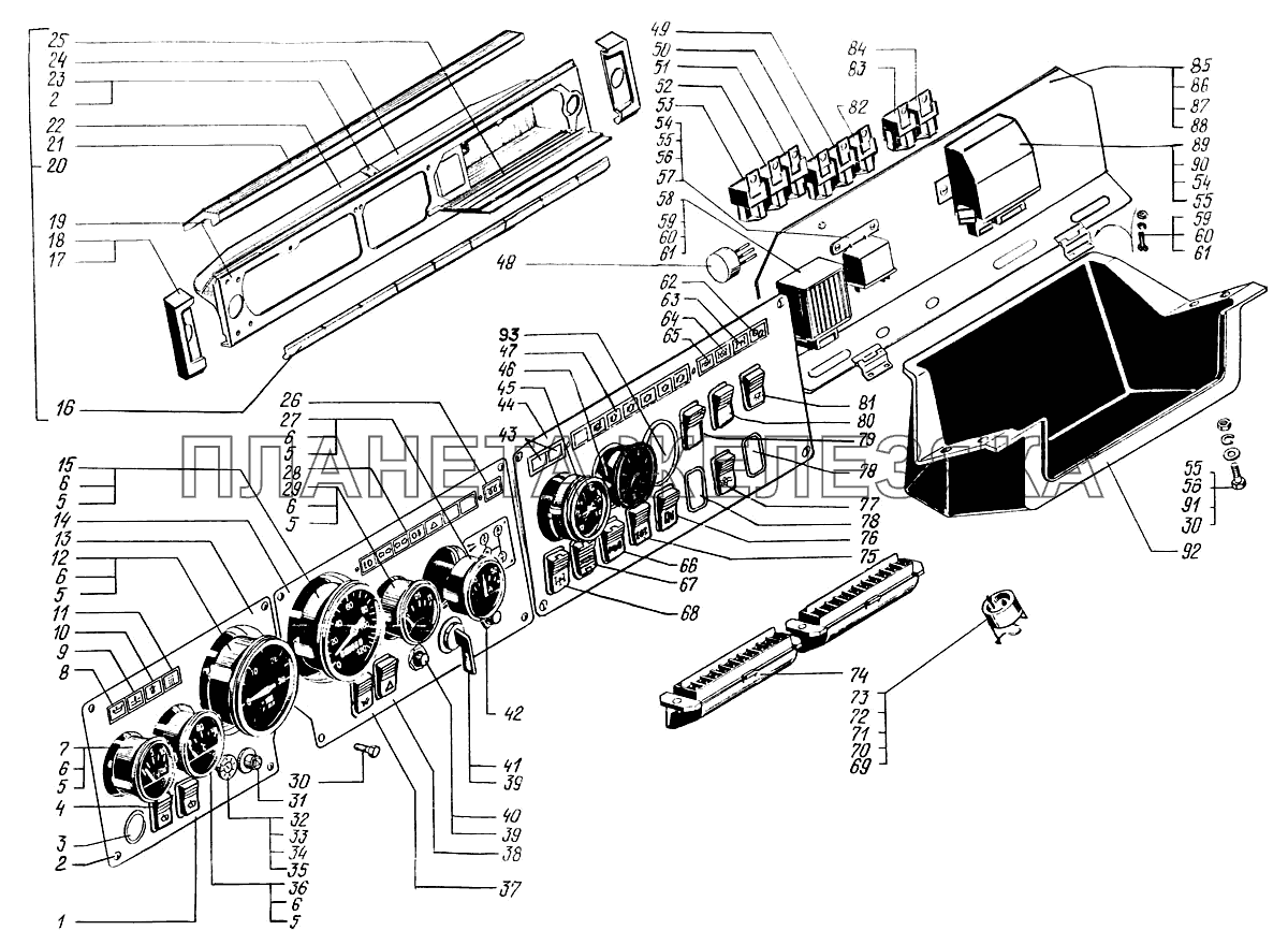 Панель приборов КрАЗ-63221