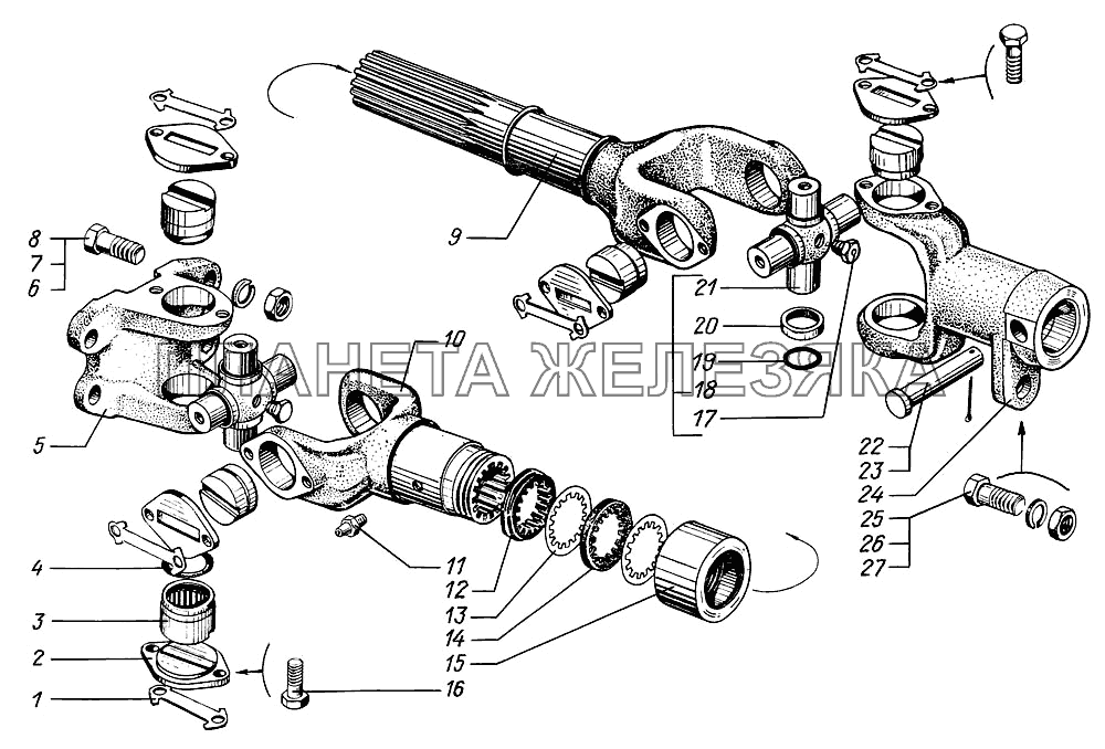 Вал карданный привода лебедки КрАЗ-6322 (шасси)