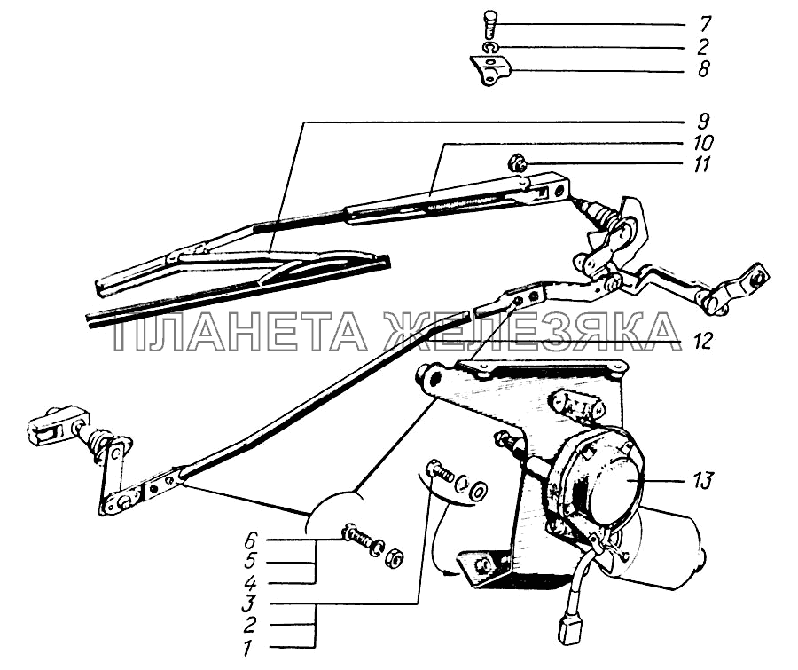 Стеклоочиститель КрАЗ-6322 (шасси)