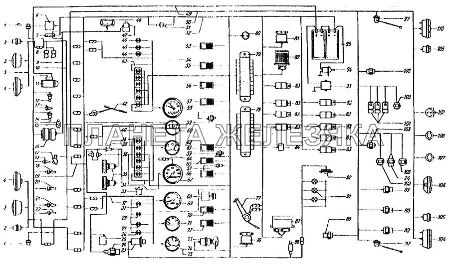 Схема электрооборудования КрАЗ-6443