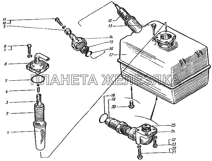 Бак масляный опрокидывающего механизма КрАЗ-6443