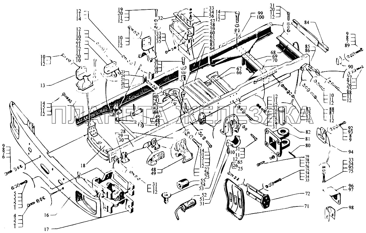 Рама КрАЗ-6443 (каталог 2004 г)