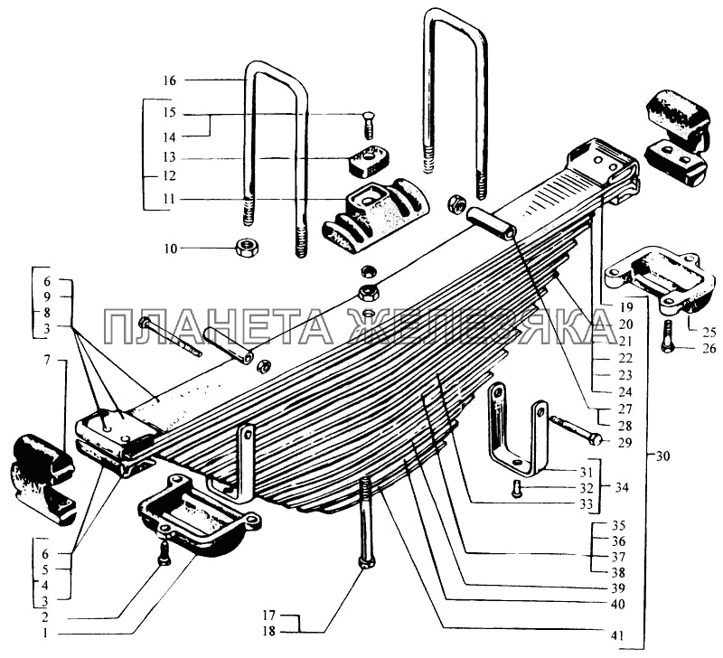 Рессоры передние КрАЗ-6443 (каталог 2004 г)