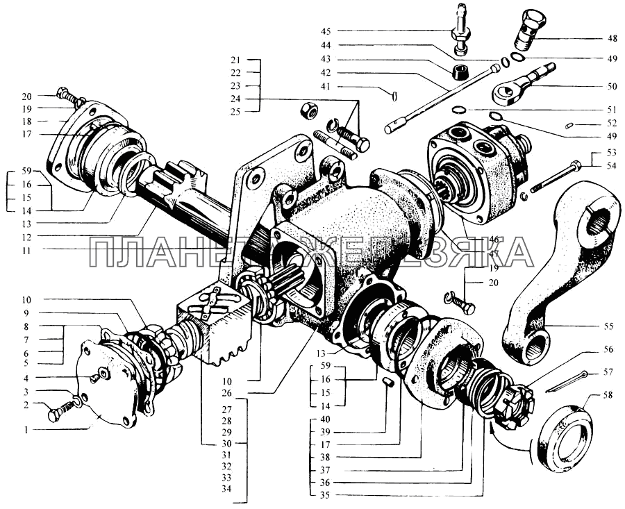 Механизм рулевой с распределителем КрАЗ-6443 (каталог 2004 г)