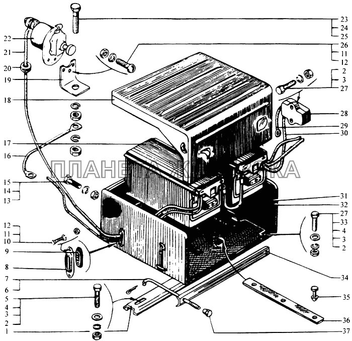 Аккумуляторные батареи (КрАЗ 6443, 65032) КрАЗ-6443 (каталог 2004 г)