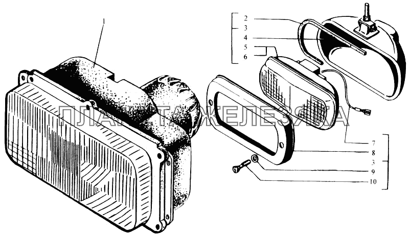 Фары КрАЗ-6443 (каталог 2004 г)