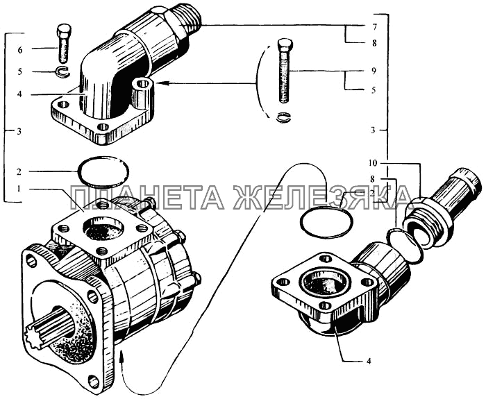 Насос опрокидывающего механизма КрАЗ-6443 (каталог 2004 г)