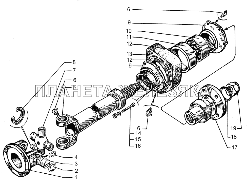 Вал карданный с опорой КрАЗ-65053-02