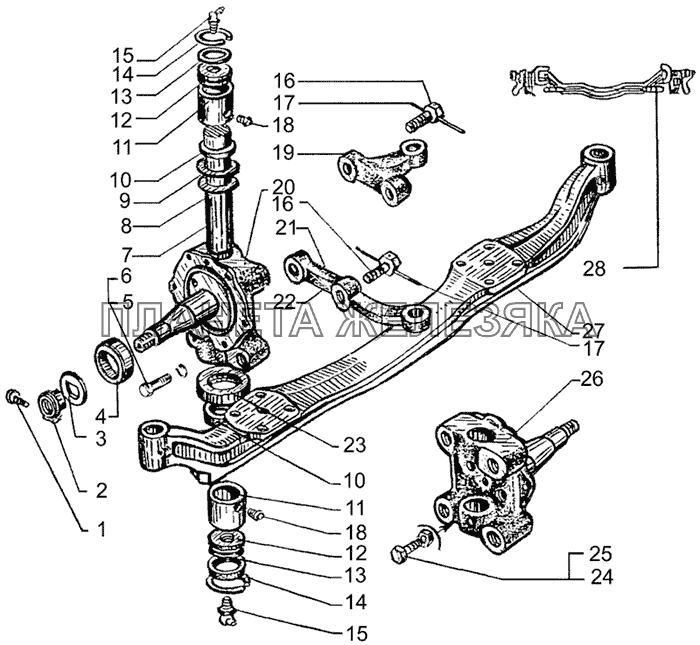 Передняя ось КрАЗ-64431-02