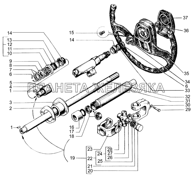 Рулевая колонка с колесом КрАЗ-65055-02