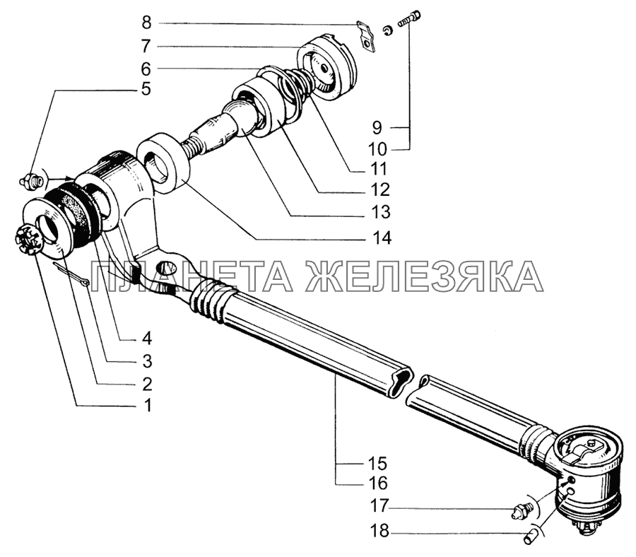 Тяга рулевая продольная КрАЗ-65055-02