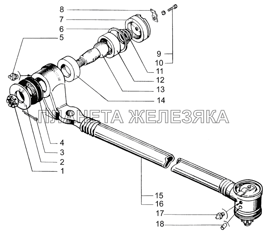 Тяга рулевая продольная КрАЗ-64431-02