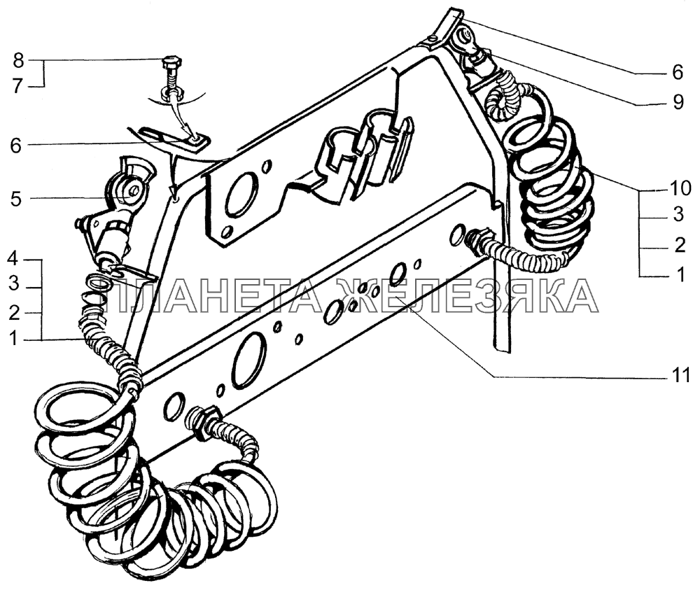 Установка спиральных трубопроводов прицепа КрАЗ-65053-02